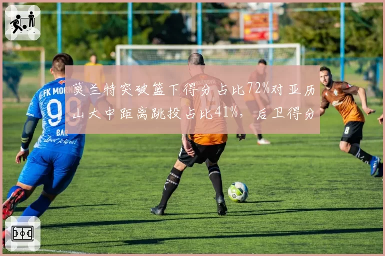 莫兰特突破篮下得分占比72%对亚历山大中距离跳投占比41%，后卫得分手段对决